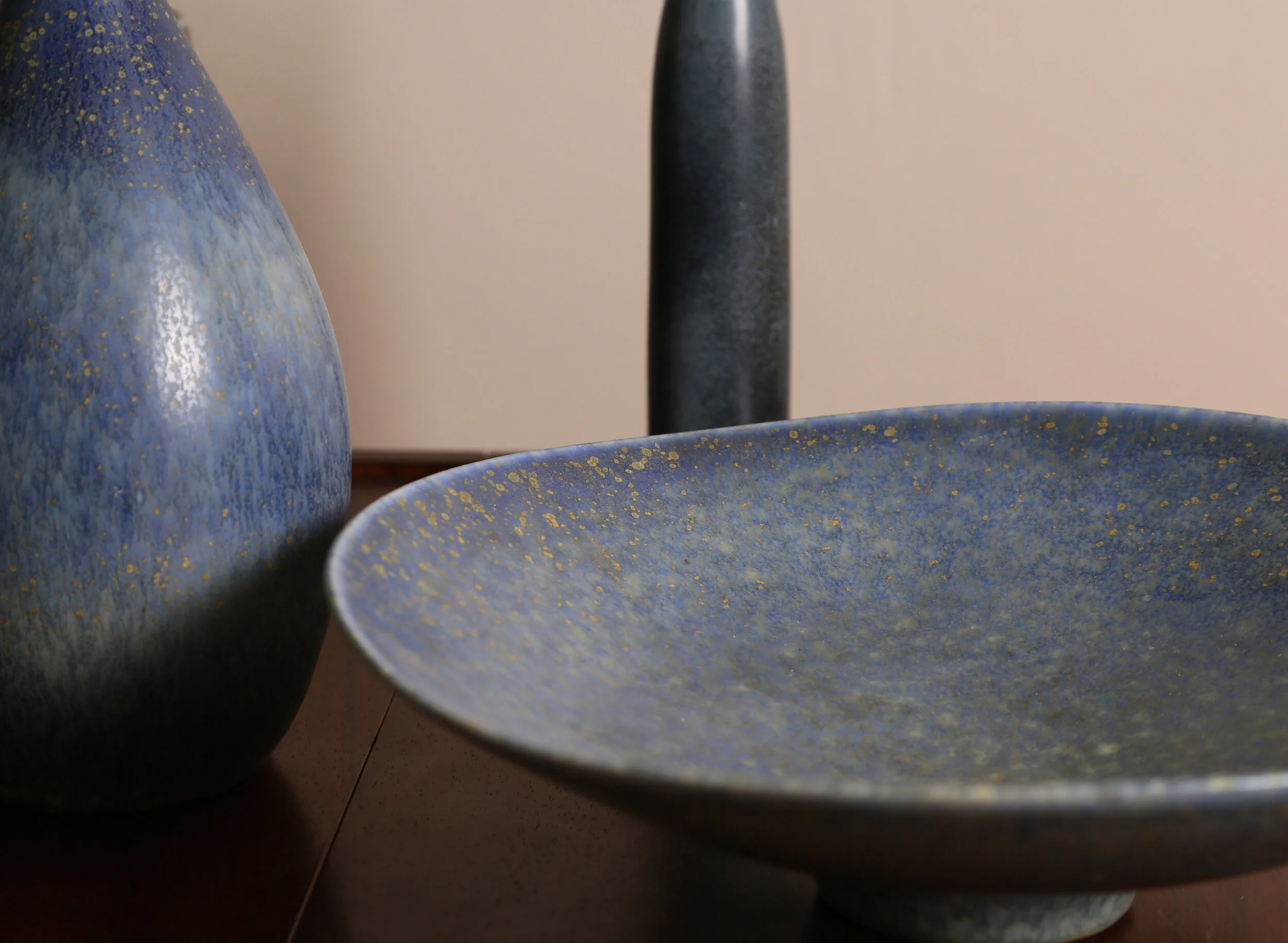 Carl-Harry Stålhane Blue Collection of Four Vessels Rörstrand Ab